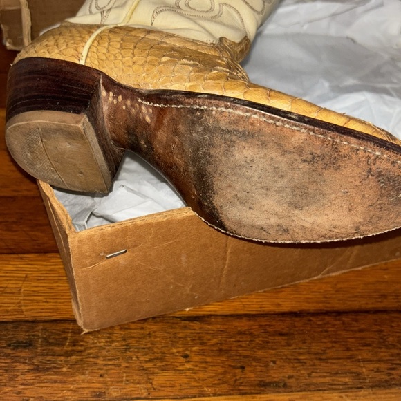 Dan Post Snakeskin Women’s boot tan beige used antique 21159 4218 740 908 1 83 - Picture 4 of 16